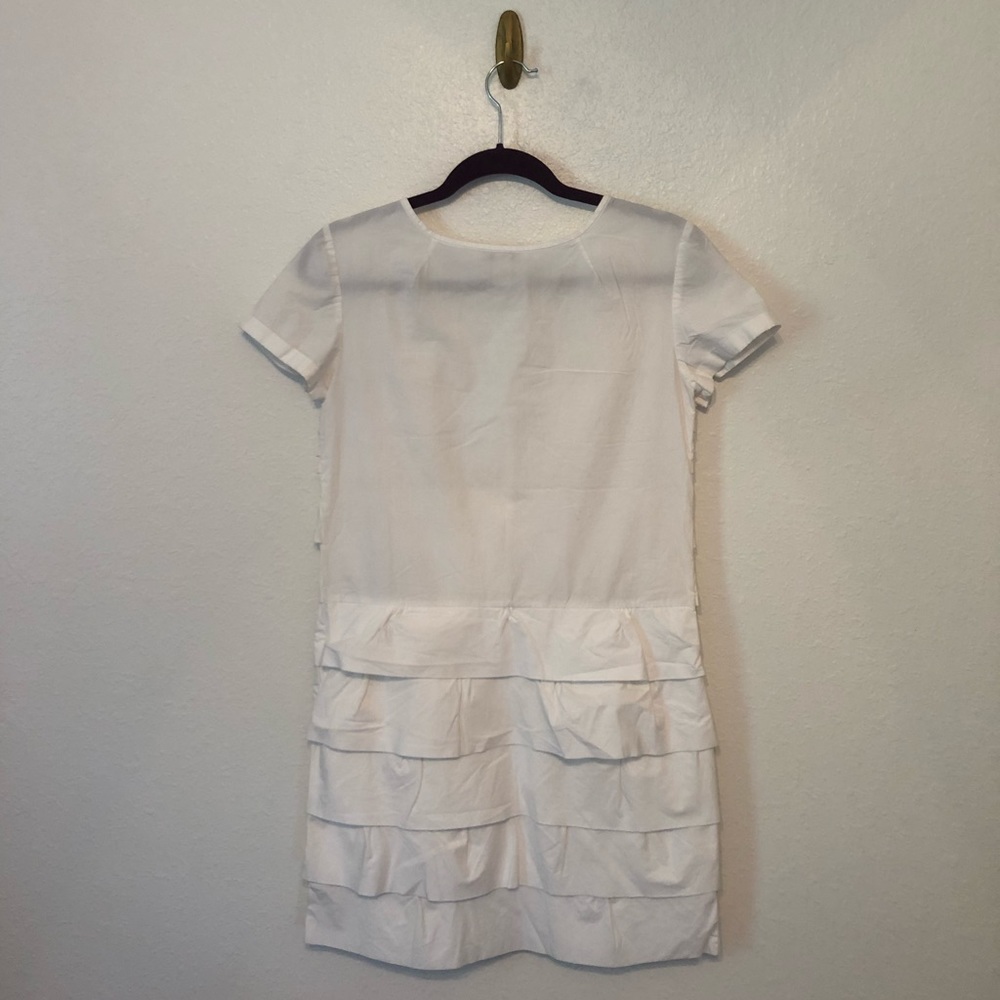 J. Crew White Cotton Ruffle Dress - Picture 2 of 5